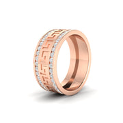 2.33Ct Round Cut Moissanite Men Unique Wedding Band Ring 14K Yellow Gold Plated